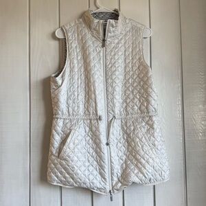Chico’s White Quilted Zip Up Vest